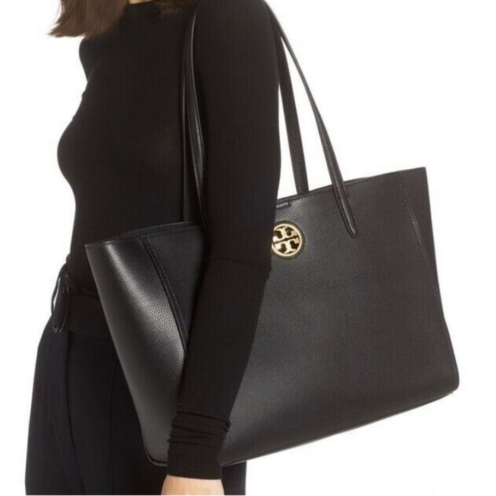 Black large shoulder purse